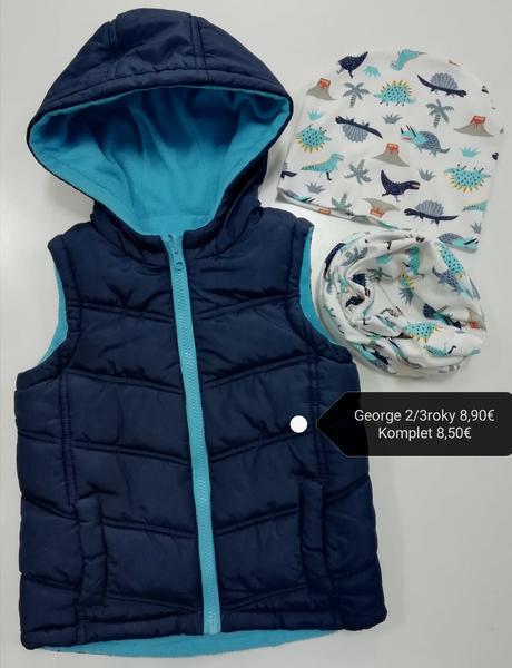 Modrá vesta s kapucou, george,98