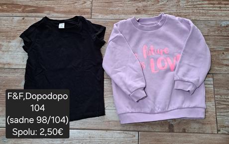 Mikina+tričko s kr.rukávom, f&f,98