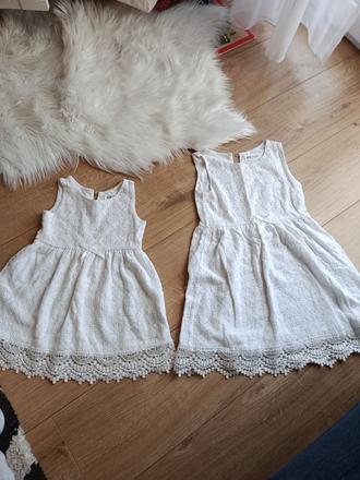 Súrodenecké šaty 122/128 a 92, h&m,122