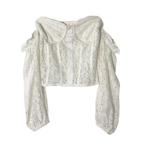 Cipkový biely top, s