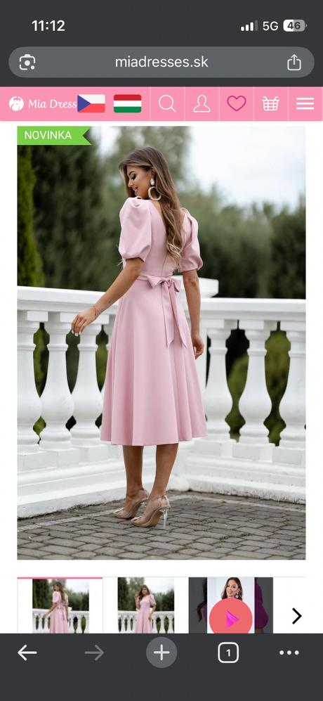 Staroružové spoločenské šaty midy, 38