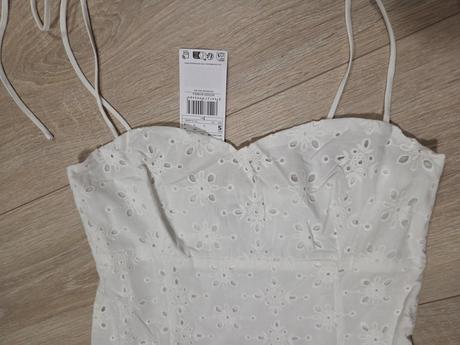 Letné biele šaty, mango,s