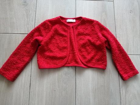 Červené bolerko s trblietkami, m&co,92