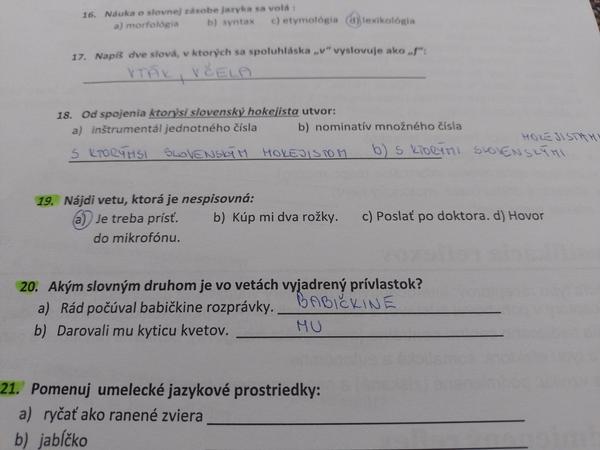 Slovenčina druhý stupeň