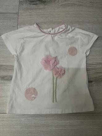 Pôvabné tričko s kvetmi, chicco,80