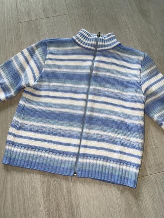 Modro-biela pruhovaná mikina unisex, 122