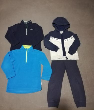 3 mikiny +tepláky v. 104-112, decathlon,110