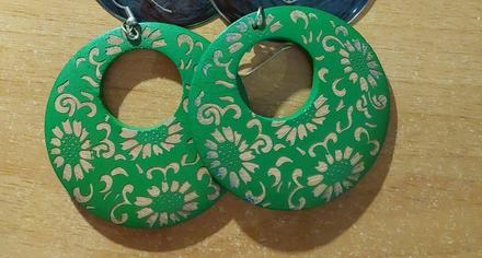 Nausnice kruhove drevene,