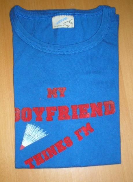 Modré tricko s nápisom, xdye, m