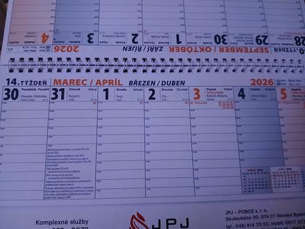 Predám stolový kalendár, 