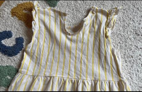 2 bavlnené pásikavé a jahodové šaty, h&m, 98, h&m,98