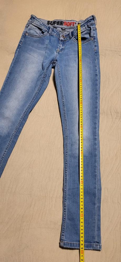 Úzke rifle velk. 146/152, denim,146