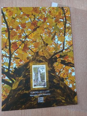 Poloniny národný park pamätný list a známka,