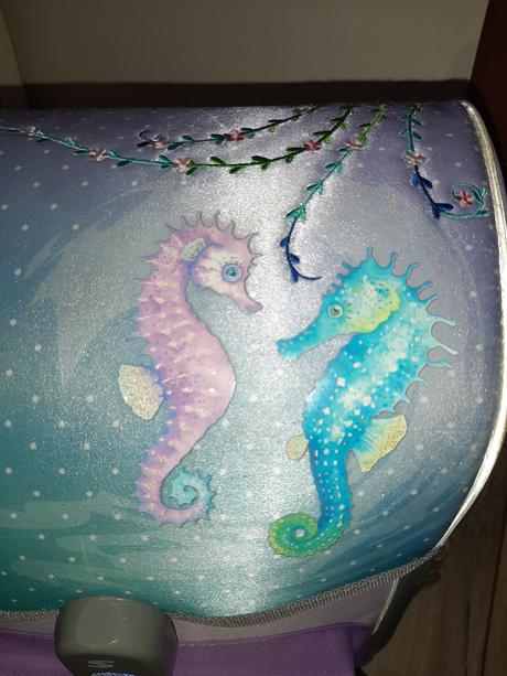 Školská anatomická taška stil coral set+kufrík, 