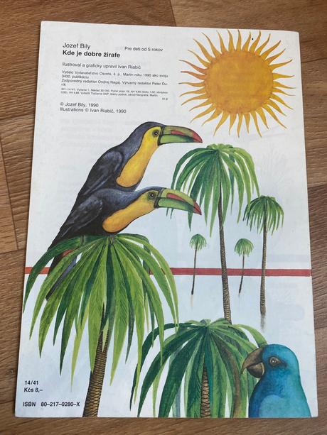 Krásna stará retromini knižka kde je dobre žirafe,