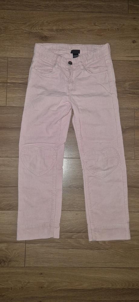 Bledučko ružové menžestráky so srdiečkami, h&m,128