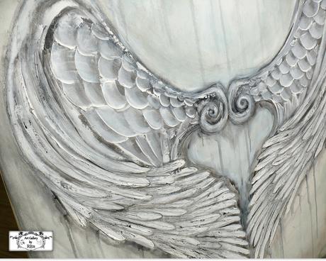 "strážne krídla-vintage" maľba, 