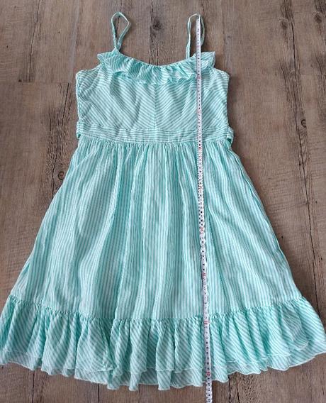 Pásikavé zelenobiele letné šaty, orsay,m