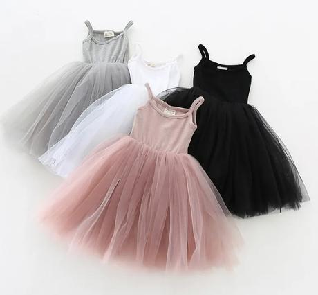 Tutu šaty baletka riasena sukňa cierne pudrove, 98 - 140