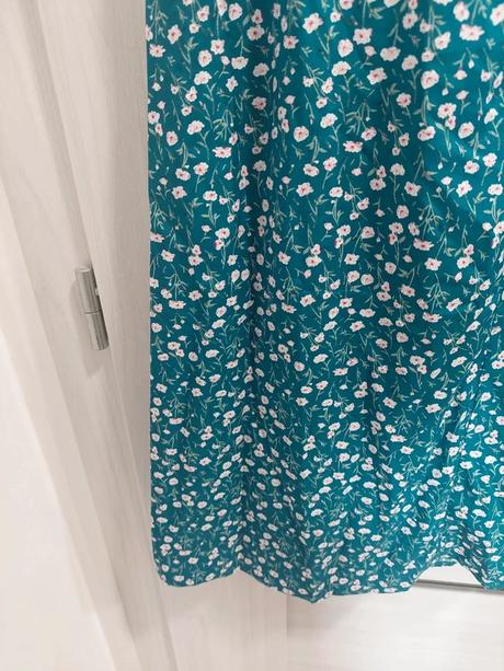 Krásne petrolejové kvetované šaty shein 1xl, xxxl