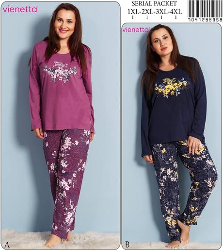 Dámske kvalitné bavlnené pyžamo, l - xxxl