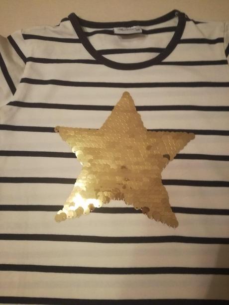 Trendy tričko s flitrami v top stave, 128