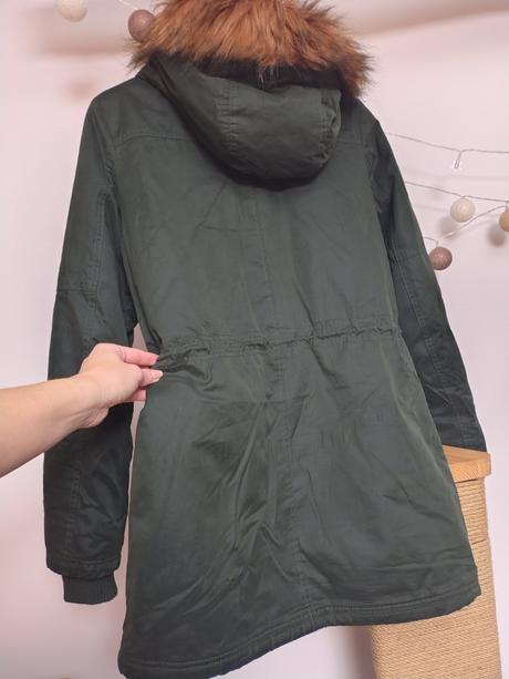 Tmavozelena parka cropp, s