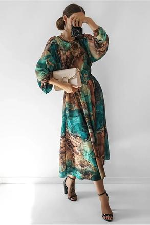 Saténové šaty mosquito elvire green, s