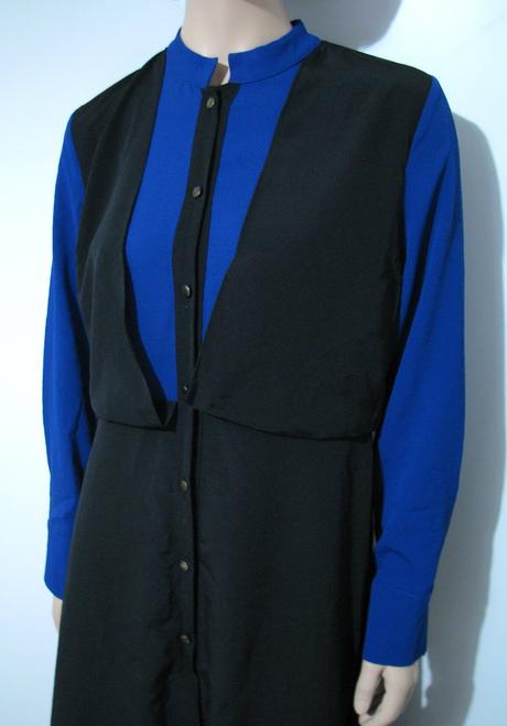 Čierno - modrá blúza - šaty, l