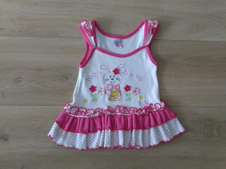 Letné šaty so zajkom a kvietkami, 68