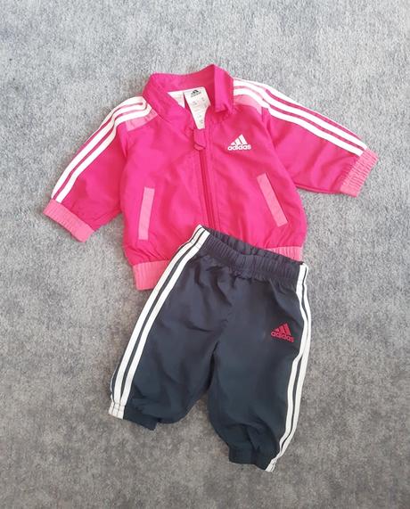 Adidas dievčenská ružovo-čierna súpravička, adidas,62