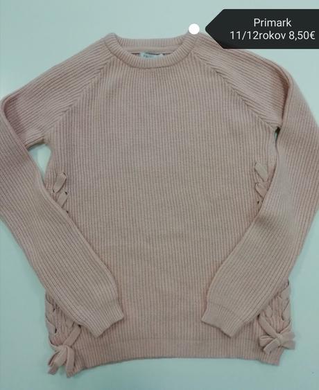 Ružový sveter s viazaním, primark,152