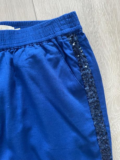 Tenké pohodlné nohavice s flitrami, mini boden,158 / 164 / 170