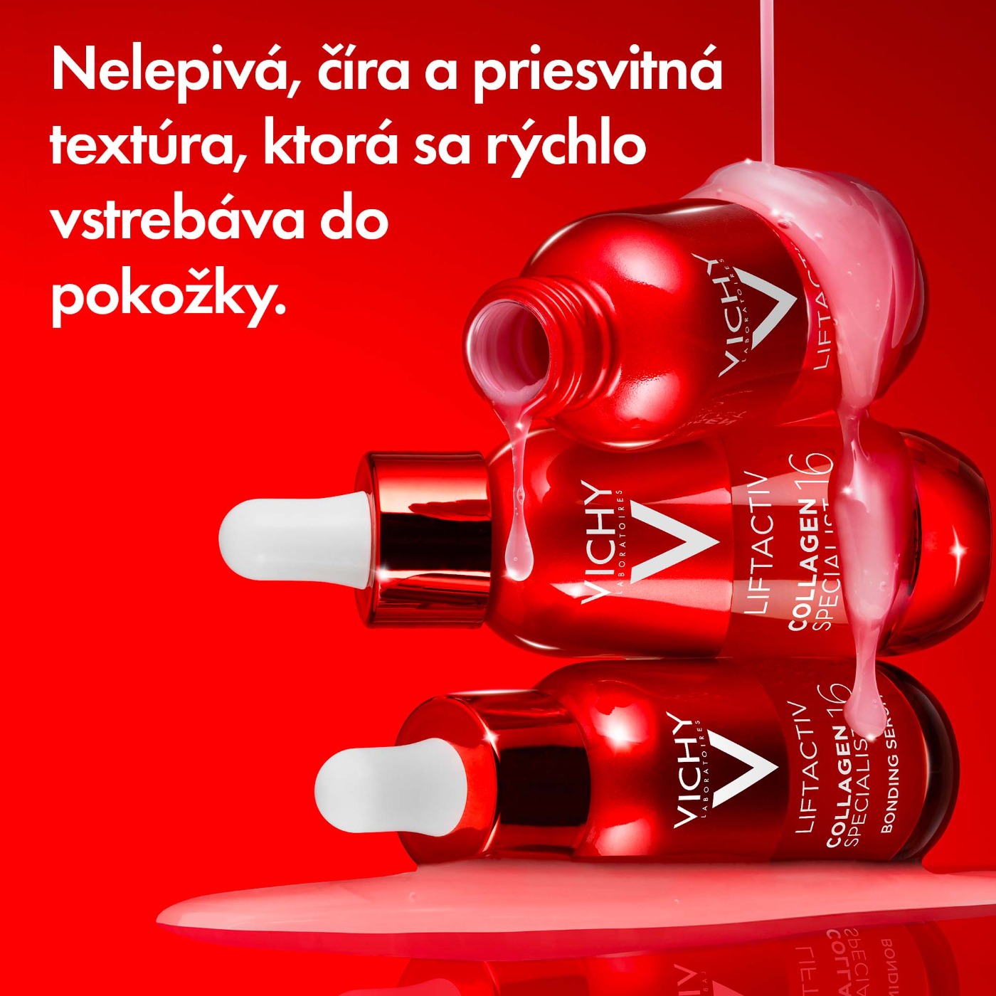 Číra, nelepivá textúra, ktorá sa rýchlo vstrebáva do pokožky Číra, nelepivá textúra, ktorá sa rýchlo vstrebáva do pokožky