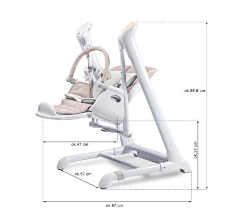 Caretero detská jedálenská stolička 2v1 indigo gre, caretero