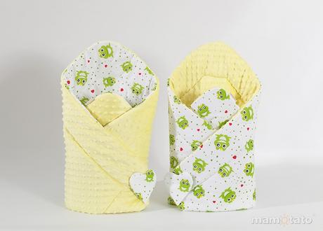 Obojstranná zavinovačka minky žltá/žabky,