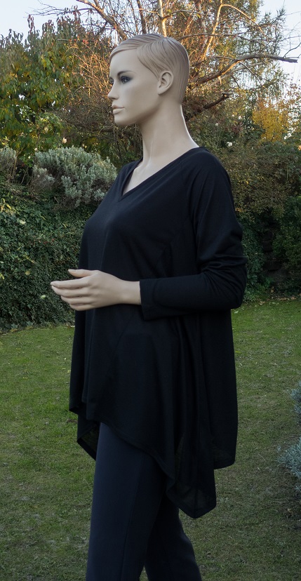 Čierna cik-cak tunika, l