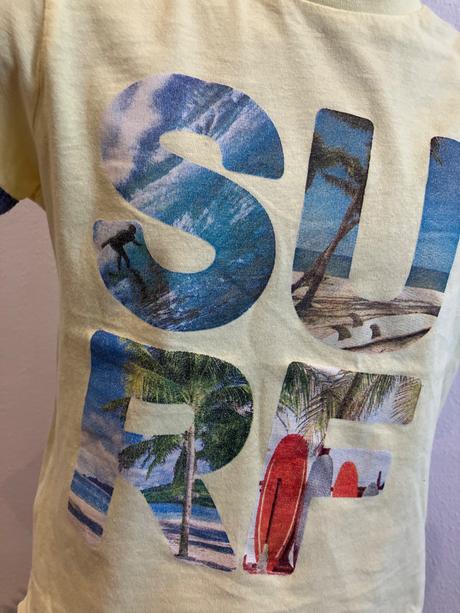 Chlapčenské tričko s nápisom surf, 110