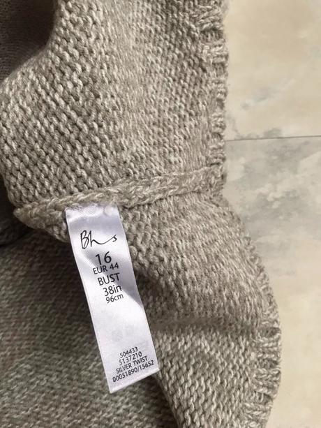 Melírovaný teplý sveter na zips l/xl, bhs,44