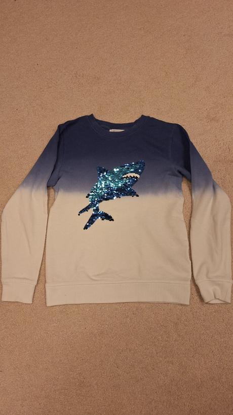 Mikina s flitrami, h&m,140