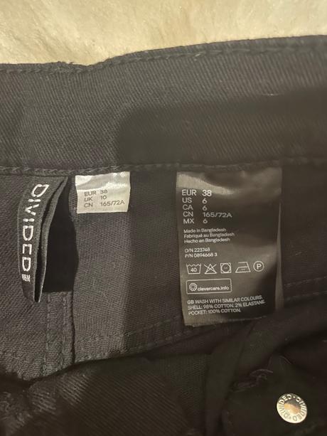 Cierne rifle s vysokym pasom, h&m,38