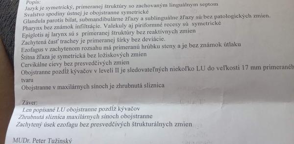 Vysvetlíte mi výsledok mojej MR krku?