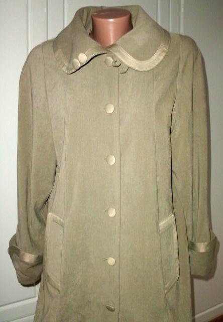 Dlhý kabát na prechodné obdobie pre moletku, xl