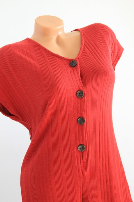 Červený oversize overal, bershka, s, bershka,s