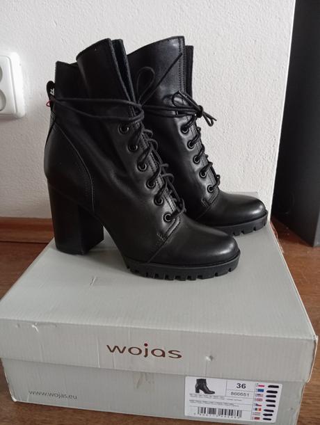 Kožené dámske poltopánky, wojas,36