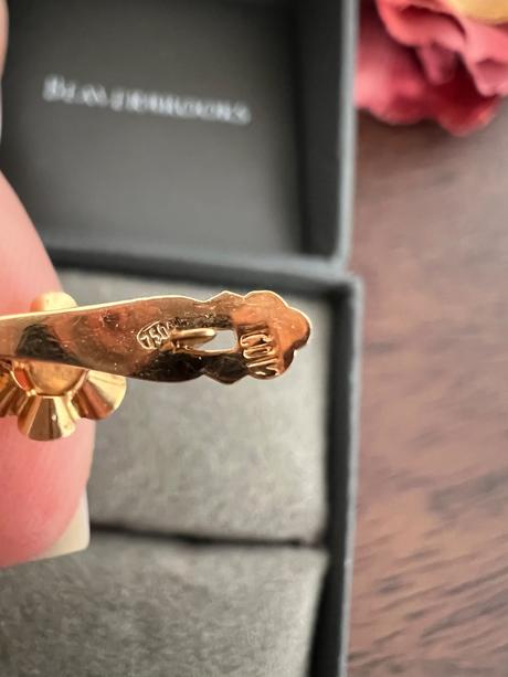 Starozitne nausnice 18k zlato a koral, 