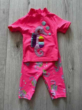 Dvojdielne neonovo ružové plavky s upf 50+, next,92