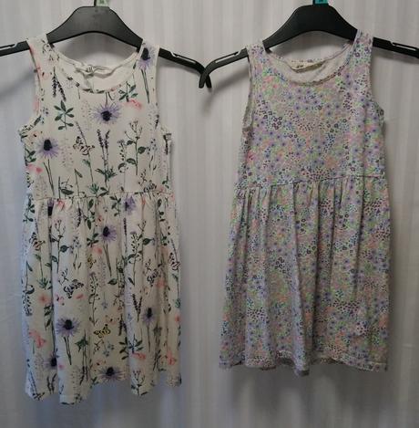 2 ks dievčen. šaty s farebným vzorom, h&m, 122-128, h&m,128