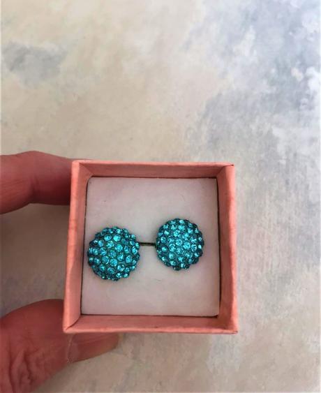 Luxusné štrasové náušnice/polgule, 