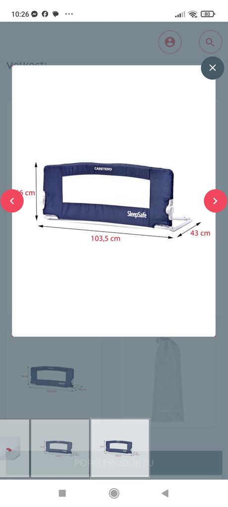 Mantinel do postieľky caretero sleepsafe, zábrana, 